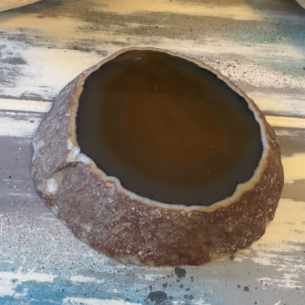 Polished Brown Agate Slice - Picture 5 of 5
